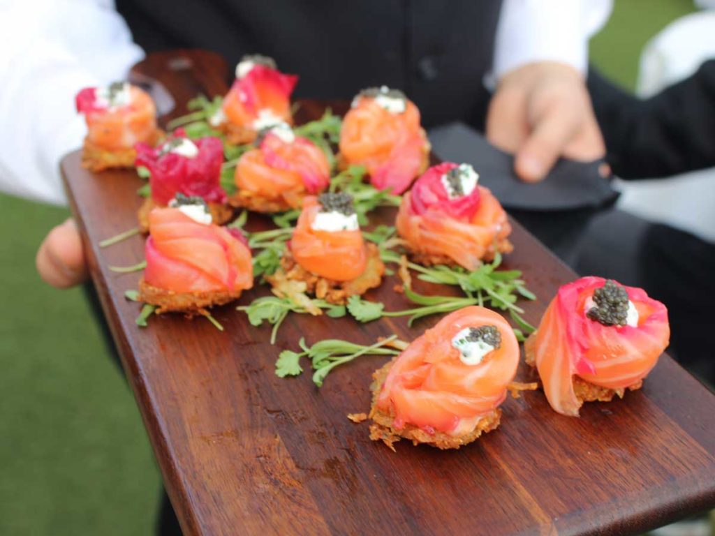 Salmon appetizer at Portofino Hotel