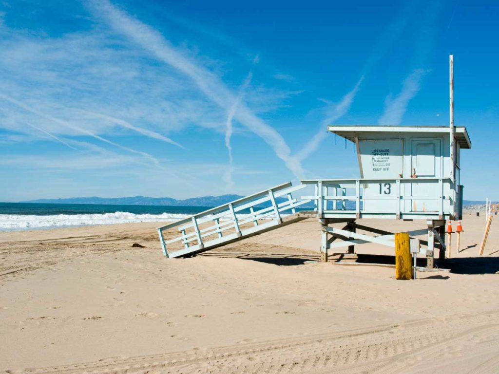 Lifeguard tower in Redondo Beach ,CA