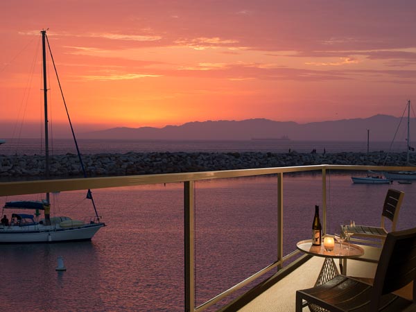 Ocean View Balcony At Sunset.