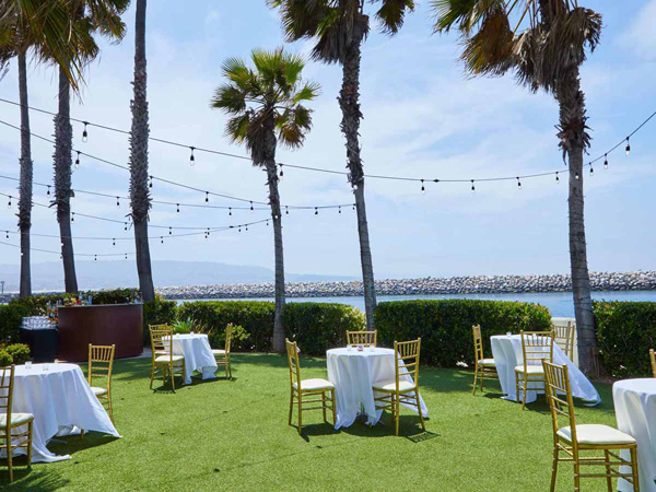 Meeting Set Up On The Seaside Lawn.