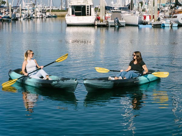 Two Ladies Kayaking.